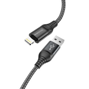 Borofone 1m 2.4A USB-A auf Lightning Ladekabel Schwarz