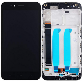 Xiaomi Mi A1 LCD Ersatzdisplay + Rahmen Vormontiert Schwarz