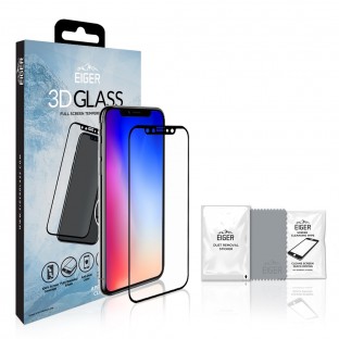 Eiger iPhone 11 Pro / Xs / X 3D Film de protection d'écran en verre blindé avec cadre noir (EGSP00524)