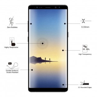 Eiger Samsung Note 8 3D Panzer Glas Display Schutzfolie mit Rahmen Schwarz (EGSP00143)